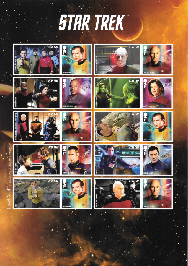 (image for) LS129 2020 Star Trek Royal Mail Generic Smilers Sheet