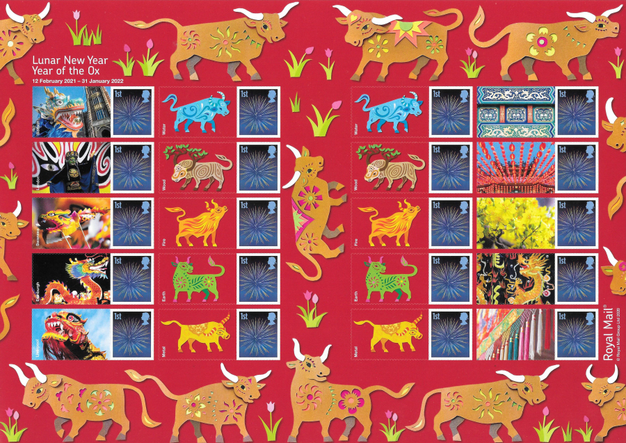 (image for) LS130 2020 Year of the Ox Royal Mail Generic Smilers Sheet - Click Image to Close