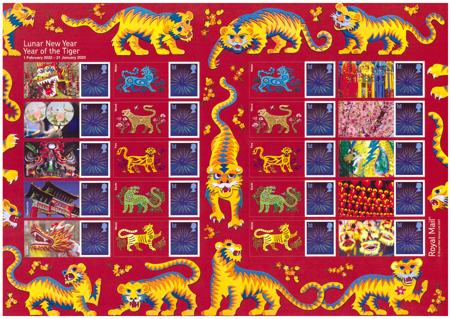LS137 (TBC) 2021 Year of the Tiger Royal Mail Generic Smilers Sheet