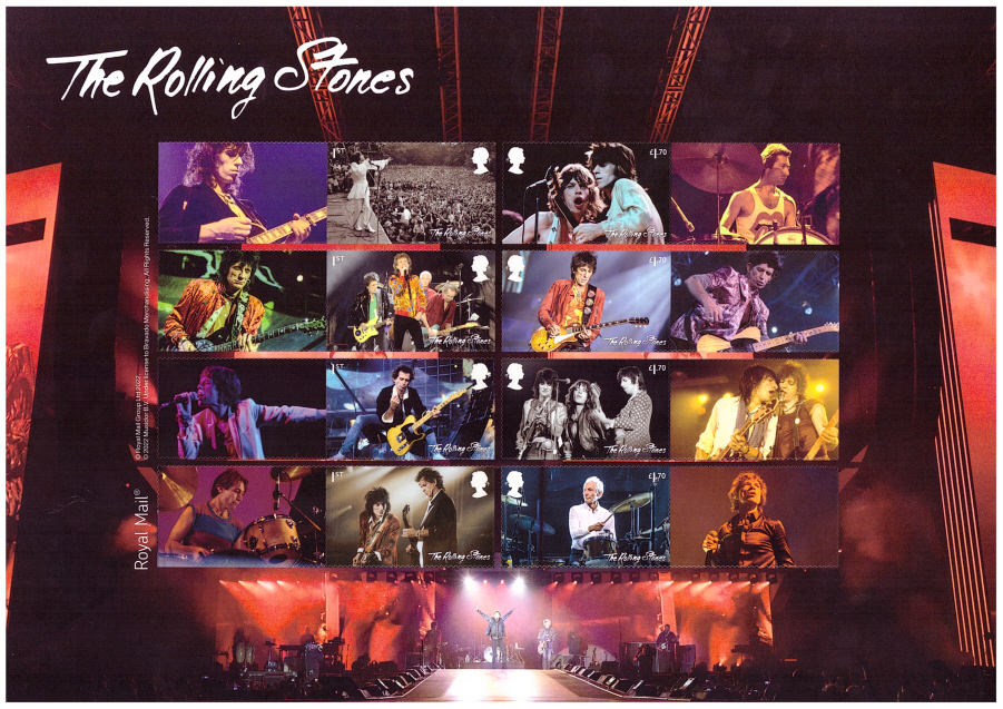(image for) LS139 2022 Rolling Stones Royal Mail Generic Smilers Sheet