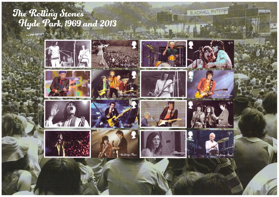 (image for) LS138 2022 Rolling Stones Hyde Park Royal Mail Generic Smilers Sheet - Click Image to Close