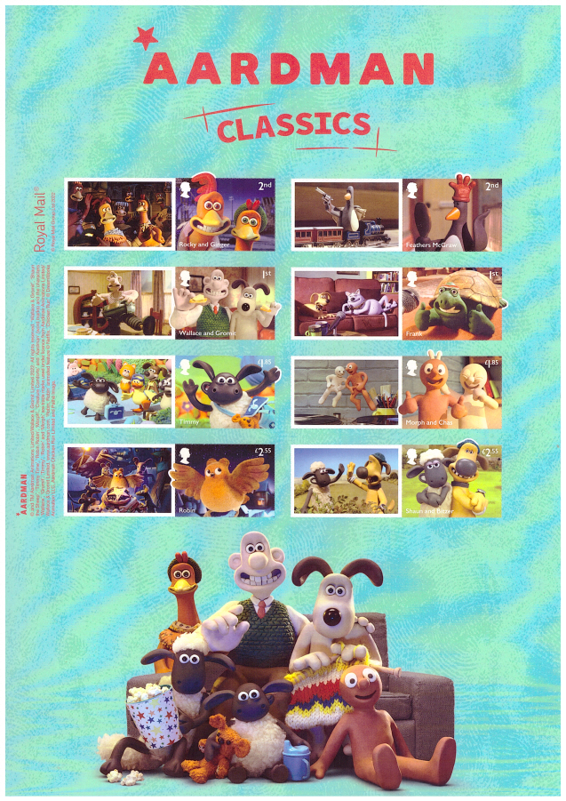 (image for) LS144 2022 Aardman Classics Royal Mail Generic Smilers Sheet - Click Image to Close