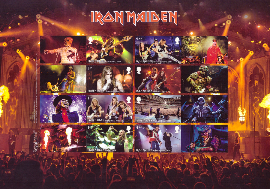 (image for) LS147 2023 Iron Maiden - Live Performances Royal Mail Generic Smilers Sheet - Click Image to Close