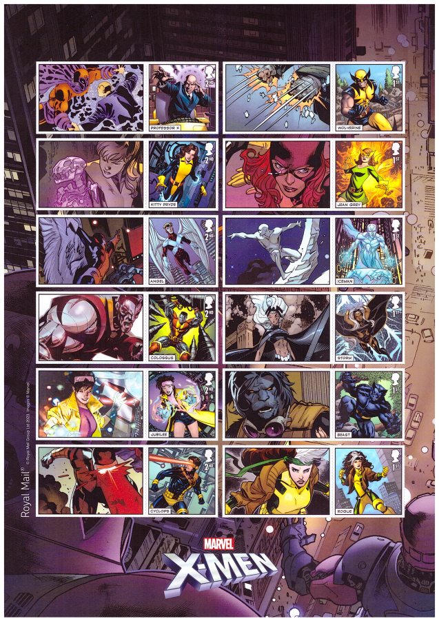 (image for) LS149 2023 X-Men Royal Mail Generic Smilers Sheet