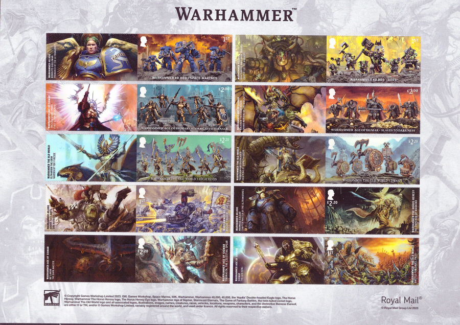 (image for) LS152 2023 Warhammer Royal Mail Generic Smilers Sheet