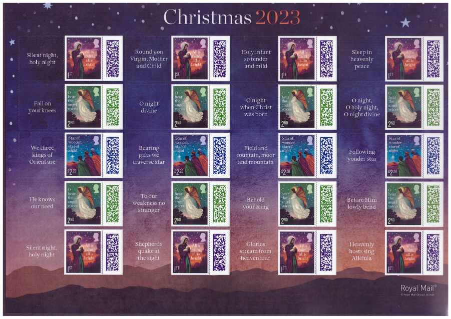 (image for) LS158 2023 Christmas Royal Mail Generic Smilers Sheet