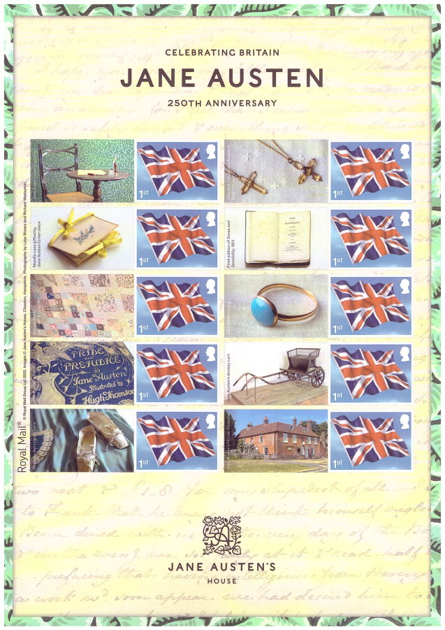 (image for) LS180? (TBC) 2025 Jane Austen 250th Anniversary Royal Mail Generic Smilers Sheet