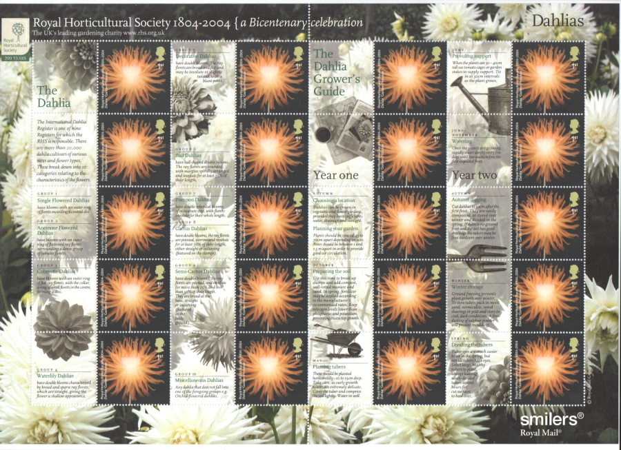 (image for) LS19 2004 Royal Horticultural Society Royal Mail Smilers Sheet