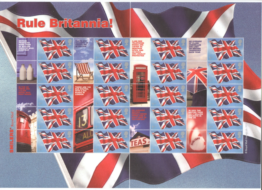 (image for) LS20 2004 Rule Britannia Royal Mail Generic Smilers Sheet