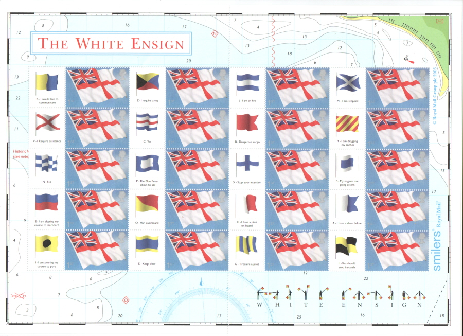 (image for) LS25 2005 The White Ensign Royal Mail Generic Smilers Sheet - Click Image to Close