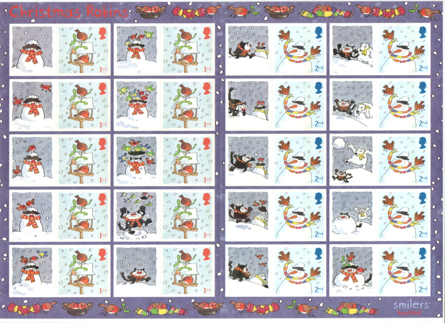 (image for) LS27 2005 Christmas Robins Royal Mail Generic Smilers Sheet