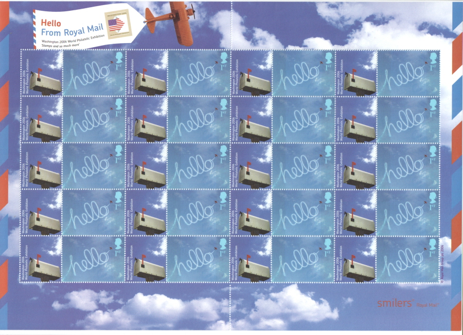 (image for) LS30 Washington Stamp Expo Royal Mail Generic Smilers Sheet - Click Image to Close