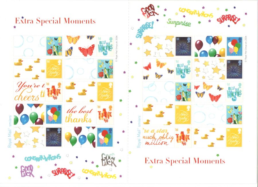 (image for) LS33 2006 Extra Special Moments Royal Mail Generic Smilers Sheet - Click Image to Close