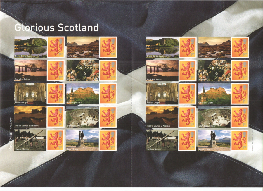 (image for) LS44 2007 Glorious Scotland Royal Mail Generic Smilers Sheet