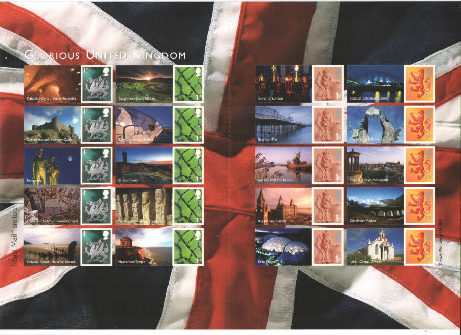 (image for) LS49 2008 Glorious United Kingdom Royal Mail Smilers Sheet