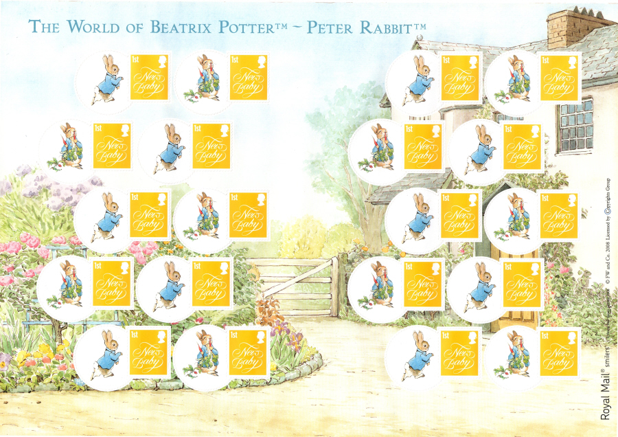 (image for) LS50 2008 Beatrix Potter Peter Rabbit Smilers For Kids Sheet - Click Image to Close