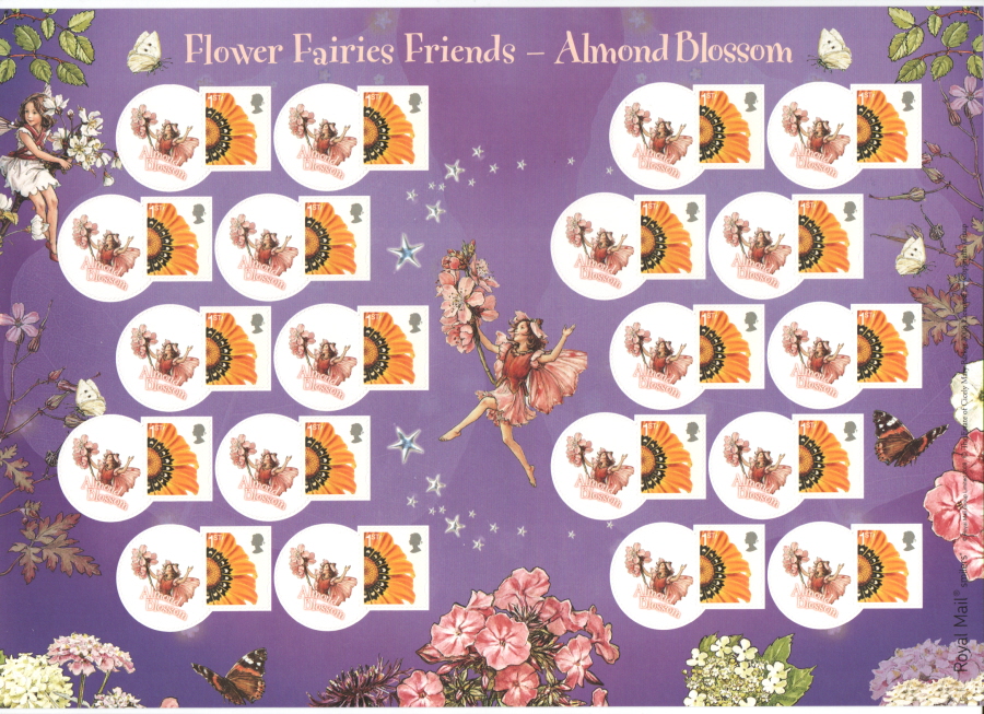 (image for) LS51 2008 Flower Fairies - Almond Blossom Smilers For Kids Sheet - Click Image to Close