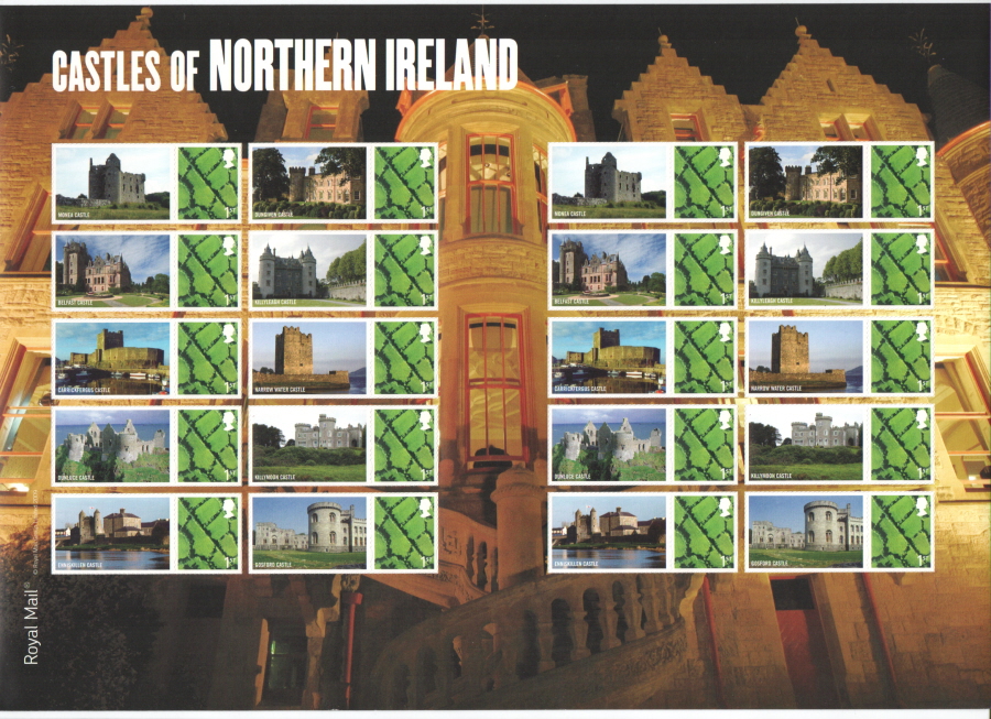(image for) LS58 2009 Castles of Northern Ireland Royal Mail Smilers Sheet