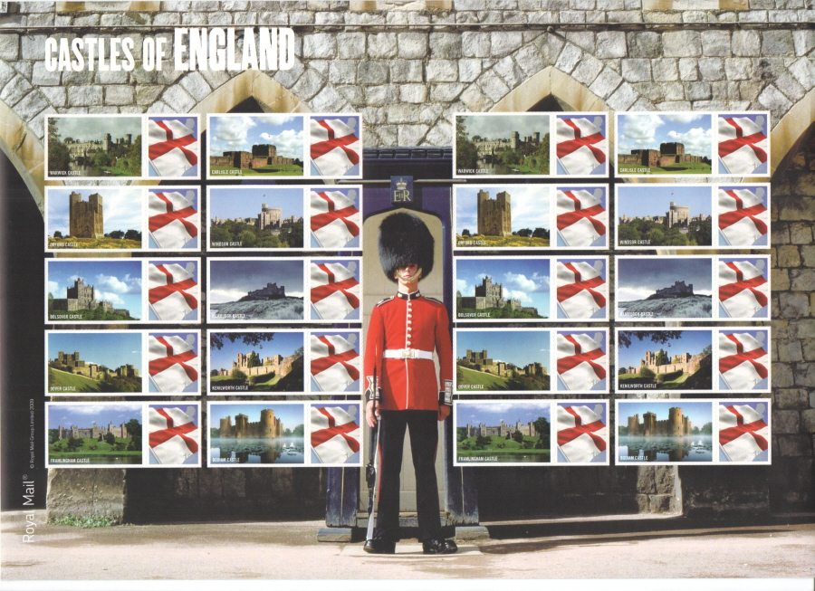 (image for) LS59 2009 Castles of England Royal Mail Generic Smilers Sheet