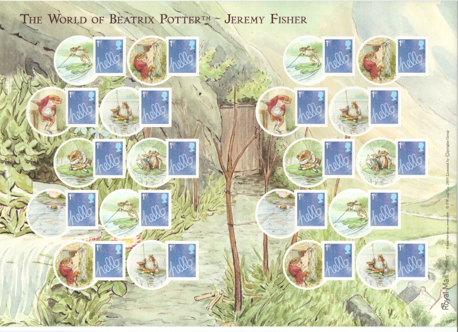 (image for) LS60 2009 Beatrix Potter Jeremy Fisher Smilers For Kids Sheet - Click Image to Close