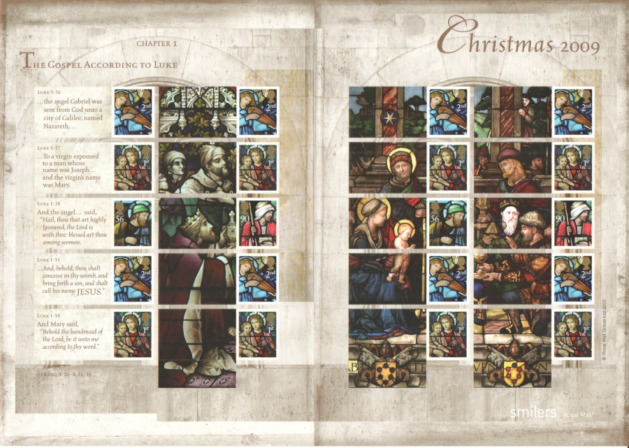 (image for) LS67 2009 Christmas Royal Mail Generic Smilers Sheet