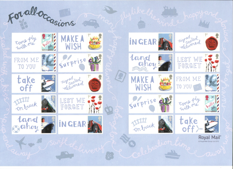 (image for) LS70 2010 For All Occasions Royal Mail Generic Smilers Sheet
