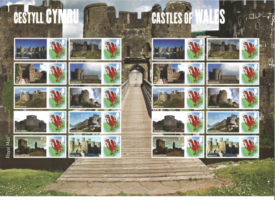 (image for) LS71 2010 Castles of Wales Royal Mail Generic Smilers Sheet