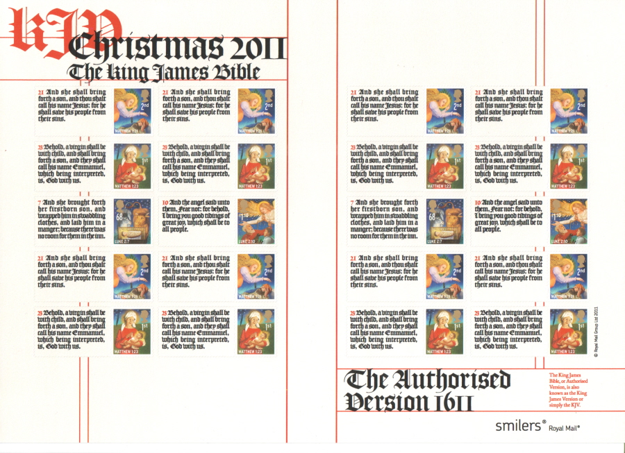 (image for) LS79 2011 Christmas Royal Mail Generic Smilers Sheet