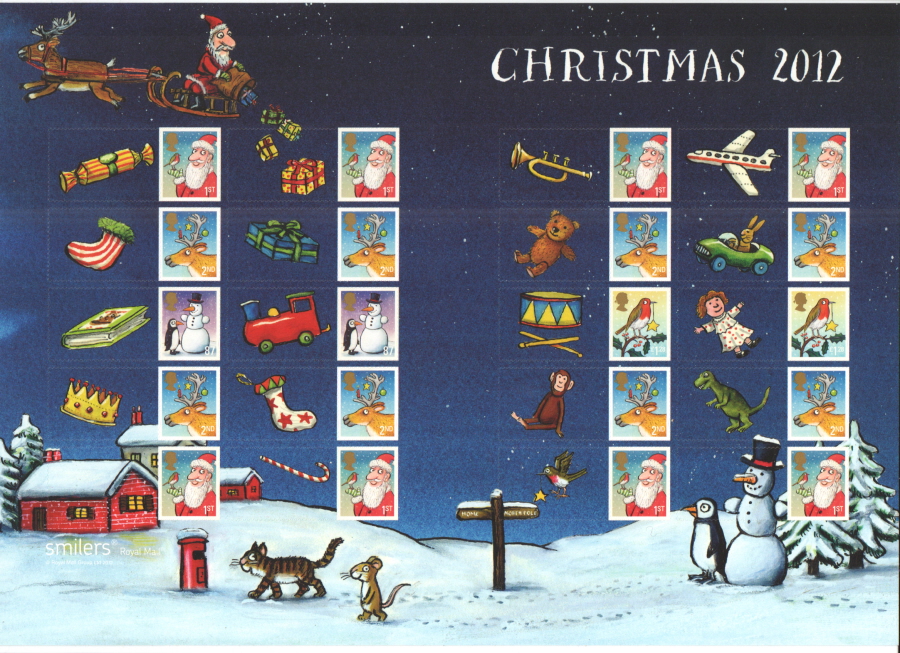 (image for) LS83 2012 Christmas Royal Mail Generic Smilers Sheet - Click Image to Close