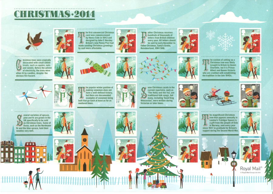(image for) LS90 2014 Christmas Royal Mail Generic Smilers Sheet - Click Image to Close