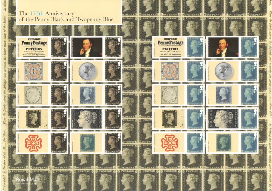 (image for) LS94 2015 Penny Black 175th Anniversary Generic Smilers Sheet - Click Image to Close