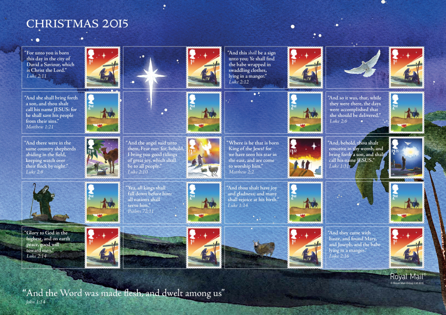 (image for) LS97 2015 Christmas Royal Mail Generic Smilers Sheet