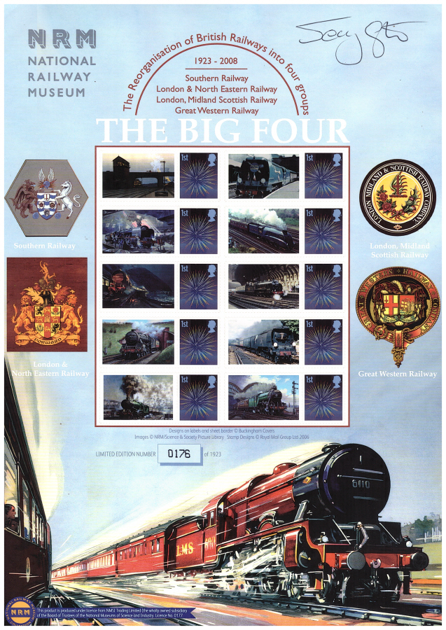 (image for) BC-126 2008 The Big Four National Railway Museum Business Smilers Sheet autographed by Jenny Agutter