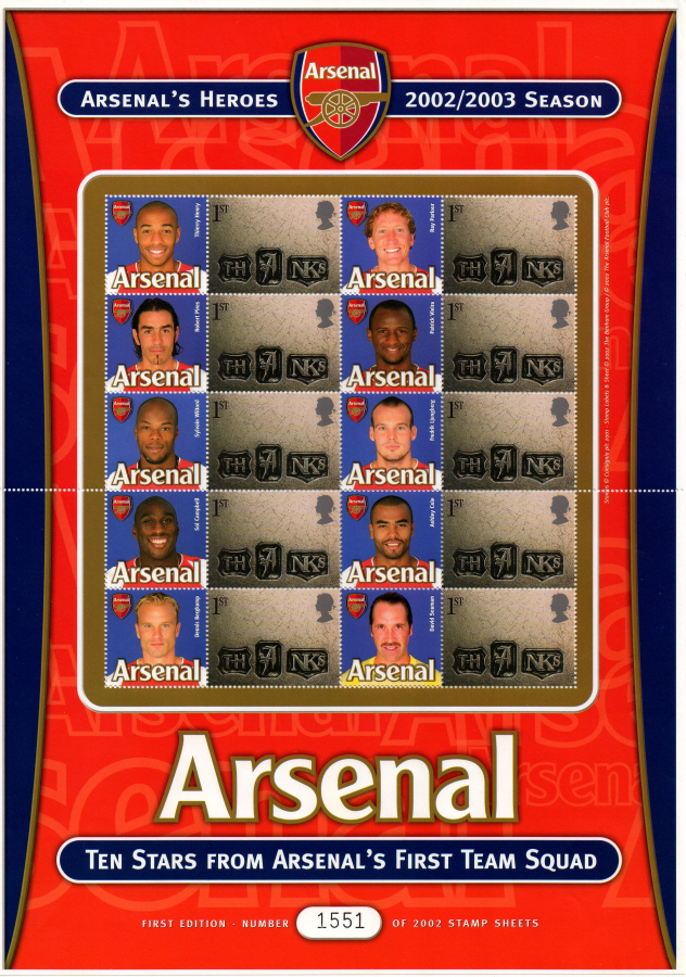 (image for) BC-005 2002 Arsenal Heroes Business Smilers Sheet - Click Image to Close