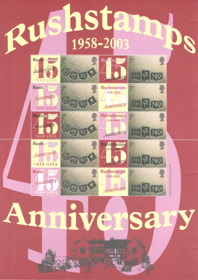 (image for) BC-017 2003 Rushstamps 45th Anniversary (2) Business Smilers Sheet - Click Image to Close