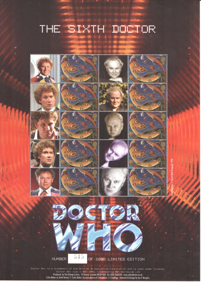 (image for) BC-045 2004 Doctor Who - The Sixth Doctor Business Smilers Sheet - Click Image to Close