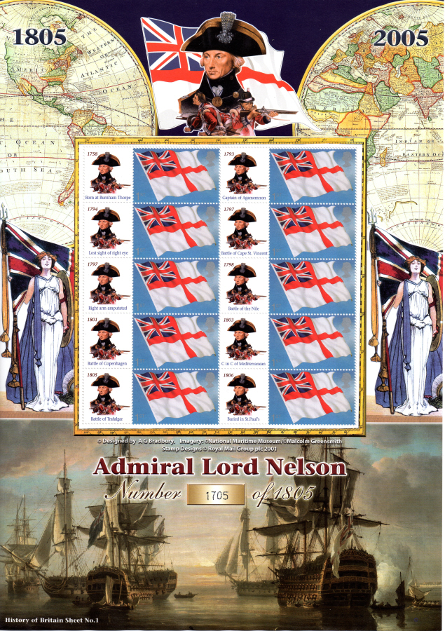 (image for) BC-059 2005 Admiral Lord Nelson History of Britain 1 Business Smilers Sheet