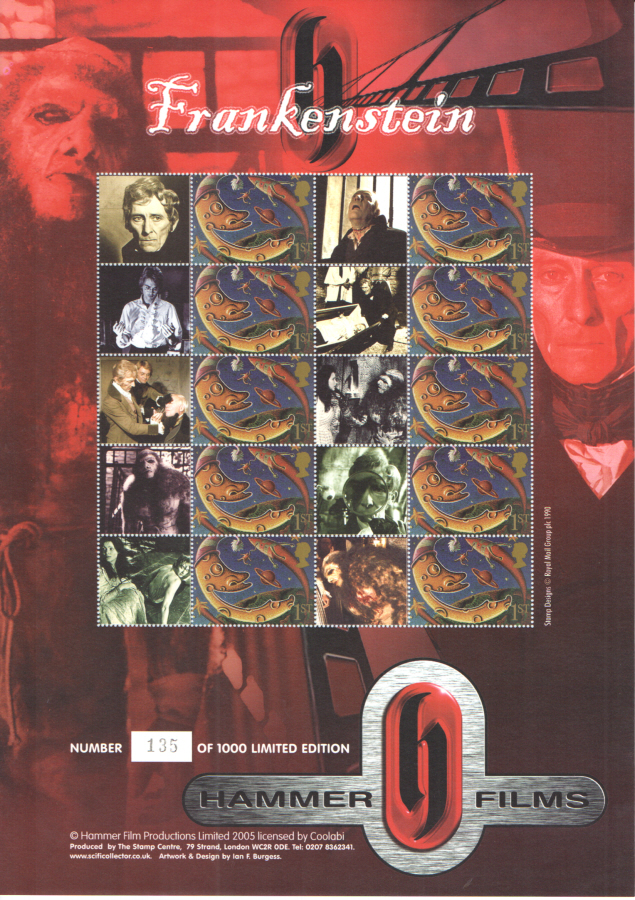 (image for) BC-062 2005 Hammer Films - Frankenstein Business Smilers Sheet - Click Image to Close