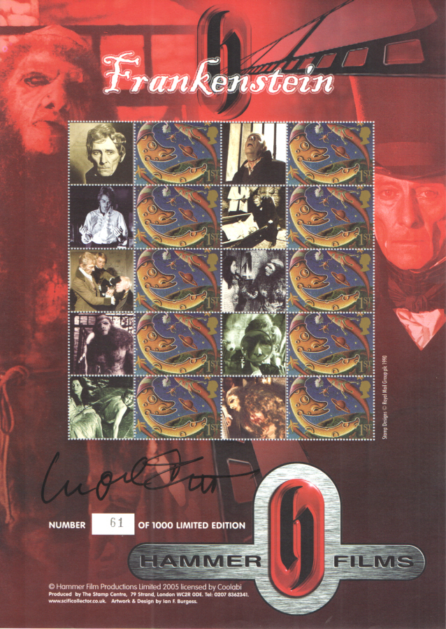 (image for) BC-062 Signed by Ingrid Pitt 2005 Hammer Films - Frankenstein Business Smilers Sheet
