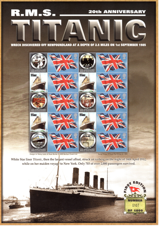 (image for) BC-068 2005 R.M.S. Titanic (1) Benham Business Smilers Sheet - Click Image to Close