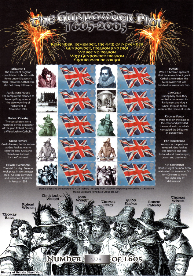 (image for) BC-076 2005 Gunpowder Plot History of Britain 2 Business Smilers Sheet - Click Image to Close