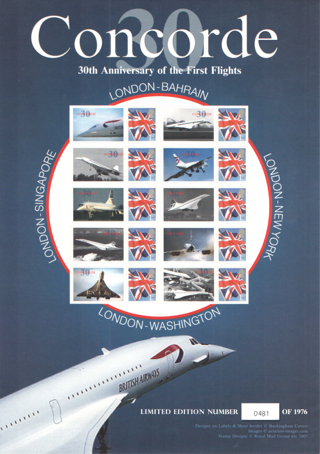 (image for) BC-078 2006 Concorde 30th Anniversary Business Smilers Sheet - Click Image to Close