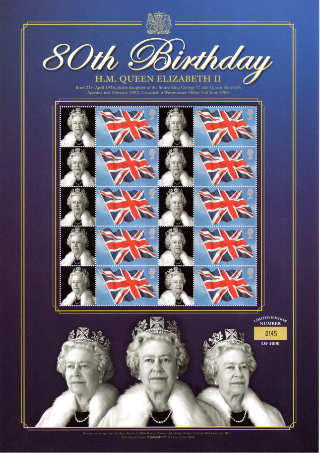 (image for) BC-081 2006 Elizabeth II 80th Birthday Business Smilers Sheet