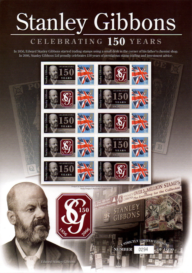 (image for) BC-089 2006 Stanley Gibbons 150th Anniversary Business Smilers Sheet - Click Image to Close