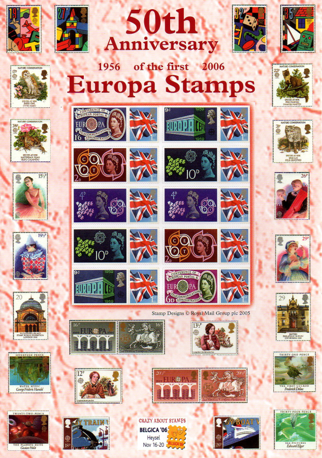 (image for) BC-091 2006 Europa with Belgica Logo Business Smilers Sheet