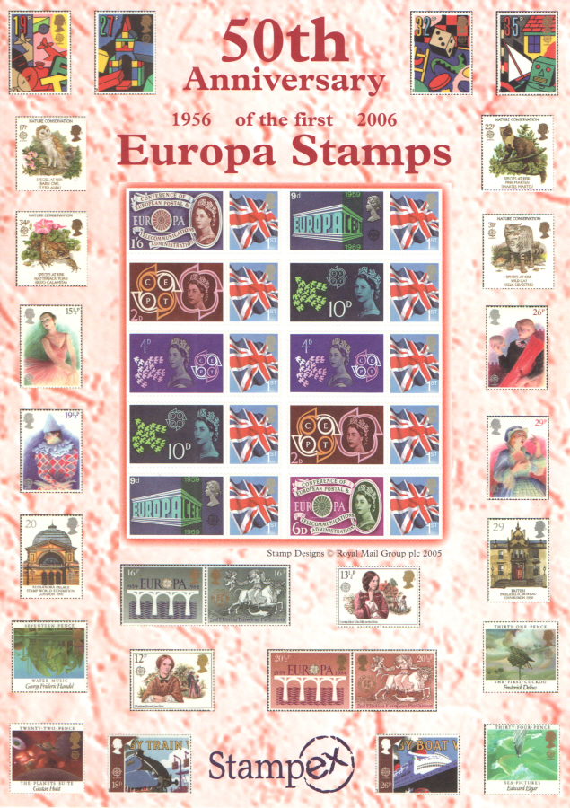 (image for) BC-094 2006 Europa with Stampex Logo Business Smilers Sheet