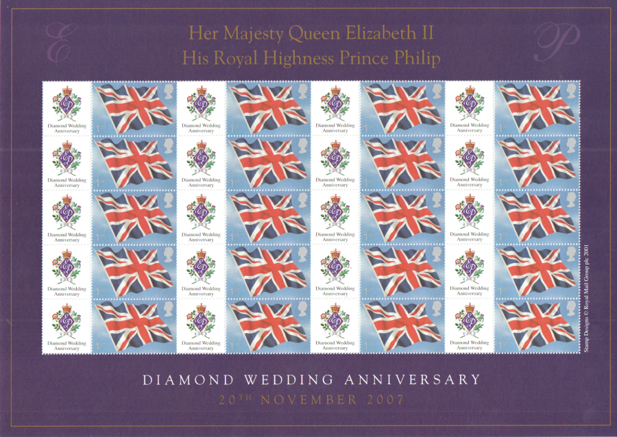 (image for) BC-101 2007 Royal Diamond Wedding Anniversary Business Smilers Sheet - Click Image to Close