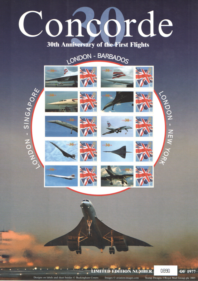 (image for) BC-122 2007 Concorde 30th Anniversary Business Smilers Sheet - Click Image to Close