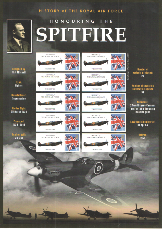 (image for) BC-129 2008 Honouring The Spitfire Business Smilers Sheet - Click Image to Close