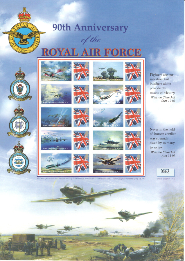 (image for) BC-139 2008 Royal Air Force 90th Anniversary Business Smilers Sheet